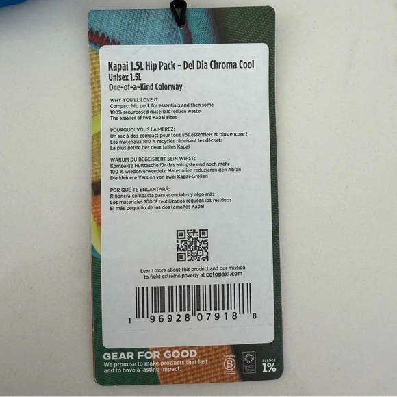 Cotopaxi Kapai 1.5L Hip Pack Del Día One-of-a-Kind NWT - Picture 4 of 7
